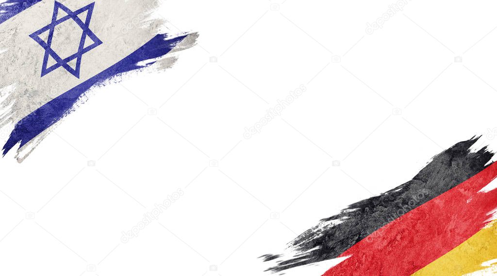 Flags of Israel and Germany on White Background
